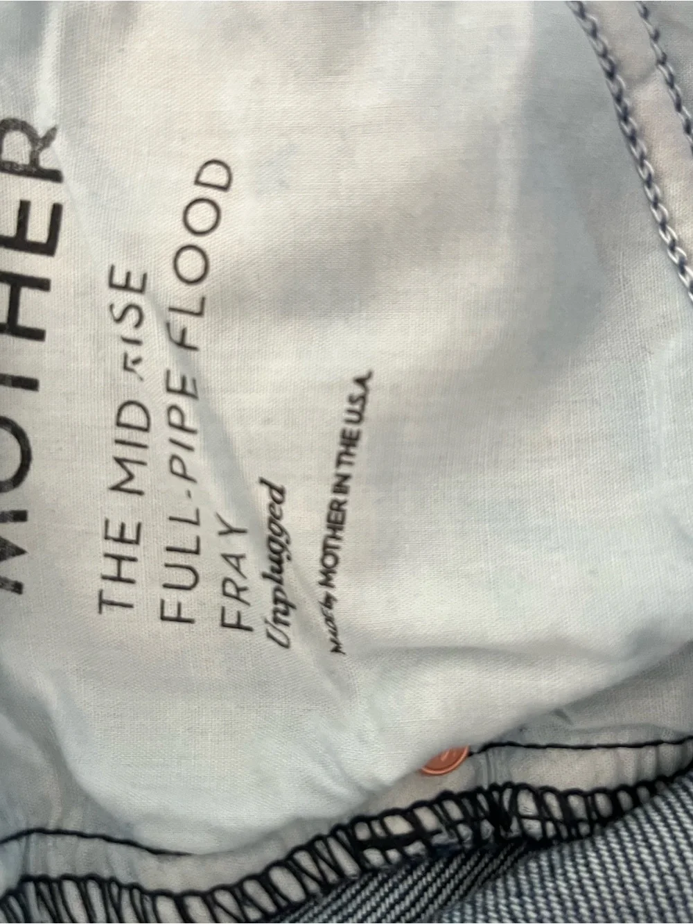MOTHER THE MID RISE FULL PIPE FLOOD FRAY BARREL BLUE JEANS WOMENS 26